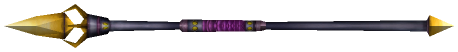 "Monster - Staff, Yellow Jeweled with Low Purple Glow"