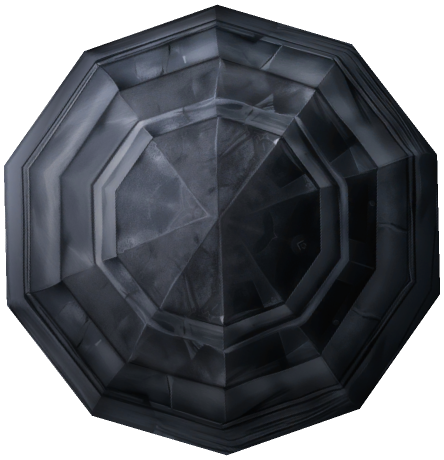 "Monster - Shield, Round A01/Buckler Damaged A02Black"